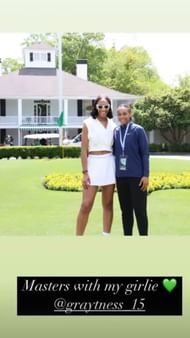 Wilson at the Masters Tournament with Allisha Gray